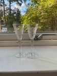 2 st kristall snapsglas
