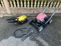 Gräsklippare och högtryckstvätt repobjekt
