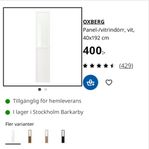 8 st OXBERG Panel-/vitrindörr, vit, 40x192 cm