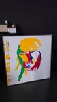 Färgstark tavla 1x1 m – unikt original