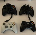 4st Xbox 360 kontroller + 2st sladdar