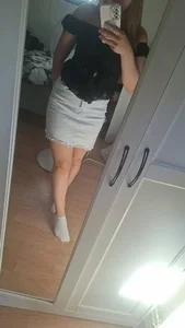 vit jeans kjol