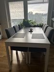 IKEA extendable table 180/260*80 + 6 chairs in dark gray