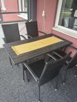 Bord + 4 stolar i konstrotting