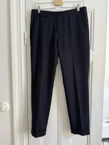 Filippa K Terry Cropped Byxor Navy Blue Size 48