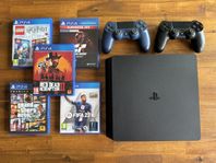 PS4 + spel och två handkontroller