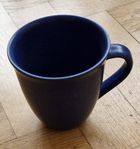 Retro Höganäs blå mugg, design M-L Hellgren 90-talet