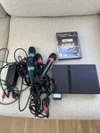 PlayStation 2 handkontroll och mikrofoner 