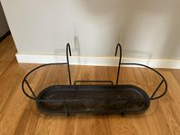 Krukställning för balkong - svart metall, 50cm bred