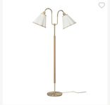 G288 Gripsholm golvlampa – mässing/bok, 2-armad