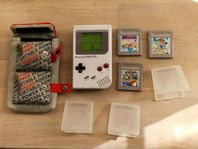 Renoverat GameBoy + 3 Mario spel & ny glasskärm
