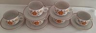 Kaffekoppar m fat 6st Bridgwood England
