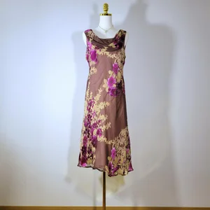  Vintage Sommarklänning i Sidenblandning – Y2K Asymmetris