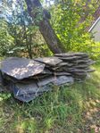 oregelbundna stora skifferplattor ca 45m2 + 27m2