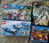 LEGO komplett och nästan nytt, fyra lådor för 500 kronor