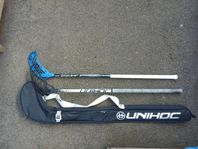 2 Innebandyklubbor + unihoc fodral