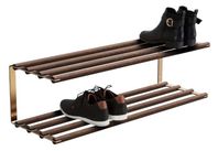 HELT NY Design Skohylla mörk ek och mässing 100 cm