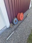 Eleiko stång och vikter 140 kg 