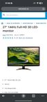 144hz Acer bildskärm. 27Tum