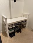 Vit skohylla med bänk IKEA