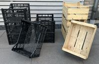 Förvaringslåda i trä och plast