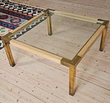 Soffbord 80x80, ek och mässing