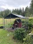 Trekker hundgård med tak och hönshus