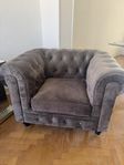 Chesterfield Lyx Soffgrupp 3+2+1 Sammet 