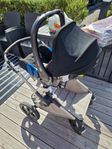 bugaboo fox 2 + babyskydd med isofix bas 