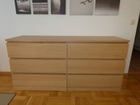 Ikea Malm byrå vitlaserad ek