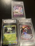 Graderade Pokémon kort 10or i Slabs