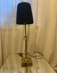 antik bordslampa mässing lampfot 