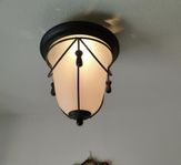 PLAFOND ARMATURHANTVERK vintage 1900-tal i frostat glas