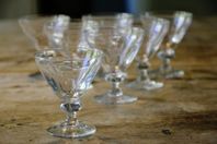 Äldre låga slipade glas 7st