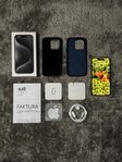 iPhone 15 Pro 5G 256GB + 2 Mobilskal, Kvitto & Laddare.
