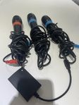 PS2 mikrofoner + adapter