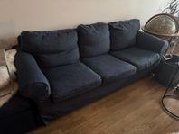 Ektorp 3 sits Soffa vita och blåa överdrag