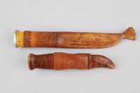 2 st äldre Puukko knivar - Marttiini Finland och Helle Norg