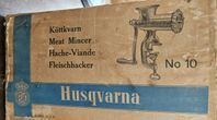 Antik Husqvarna Köttkvarn No 10 Reliance Made in Sweden