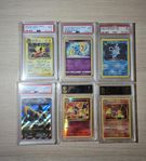 Pokemon Kort - Graderat, Charizard,Blastoise, Mew, PSA
