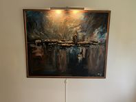 tavla smyckad med bark