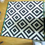 IKEA Matta stor 200x200 cm Lappljung Ruta fint skick