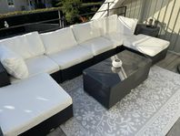 Comfort Garden Loungesoffa med bord, utemöbler , 