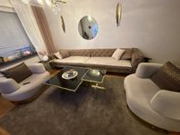 Elegant soffgrupp,  soffa och två fåtöljer 