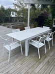 Utebord och stolar, vit aluminium GardenArt