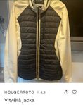 snygg höstjacka vit blå 