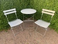 Café-set - bord & 2 stolar (ljusgrått)