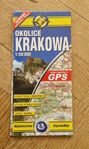 Praktisk inplastad karta över Krakow.