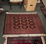 Äkta handknuten orientalisk matta 1x1 meter