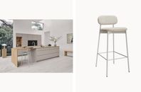Jigger Barstol med ryggstöd Beige/Light oak KVIK Nya!